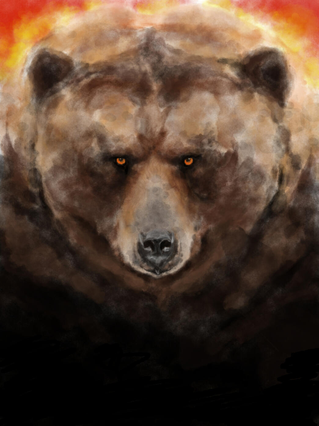 Brunbjörn | Procreate Brunbjörn framifrån målad i Procreate.